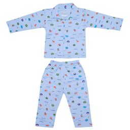 Zoom Minimondo Kids Blue Printed Night suit-image-83