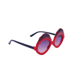 Spiky Unisex Kids Purple Lens & Red Oval Sunglasses with UV Protected Lens-66
