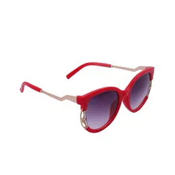 Spiky Unisex Kids Purple Lens & Red Oval Sunglasses with UV Protected Lens 2952_RED_VIO-97