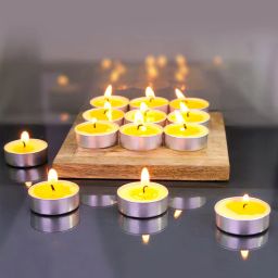 hosley Citronella Aroma Yellow Wax Set Of 60 Tealight Candles-picture-4