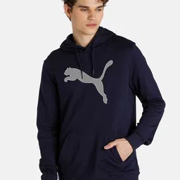Puma Men Blue Printed Hooded Regular Fit Sweatshirt-image-30