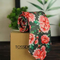 Tossido Men Green & Red Printed Broad Tie-picture-10