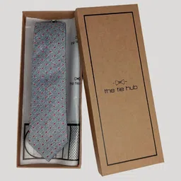 The Tie Hub Men Woven Design Silk Broad Tie-7