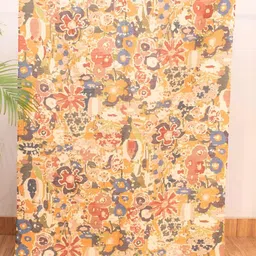 HOMADORN Beige & Blue Ethnic Motifs No Shredding Dhurrie-6