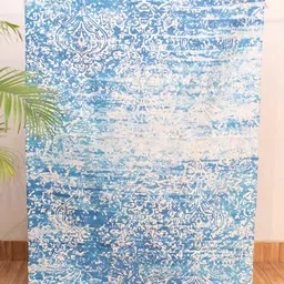 HOMADORN Blue & White Printed No Shredding Dhurrie-57