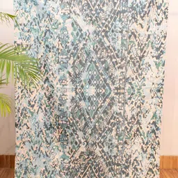 HOMADORN Blue & Off White Printed No Shredding Dhurrie-17