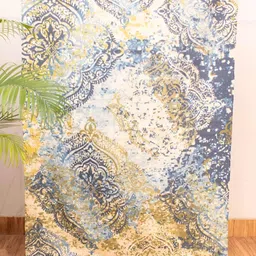 HOMADORN Blue & White Printed No Shredding Dhurrie-44