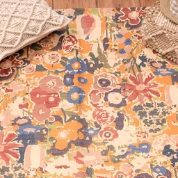 HOMADORN Yellow & Orange Colored Printed No Shredding Dhurrie-22