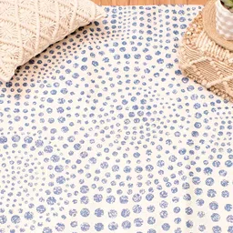 HOMADORN Blue & Cream Printed No Shredding Dhurrie-21