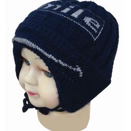 Gajraj Unisex Kids Self Design Beanie Cap image 2