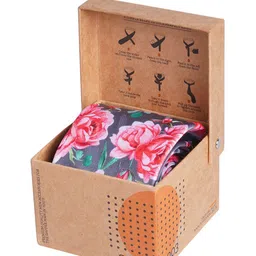 Tossido Men Green & Red Printed Broad Tie image 3