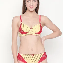 Lady Love Women Yellow & Red Printed Lingerie Set-picture-15