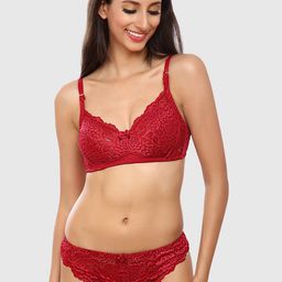 Lady Love Women Maroon Self-Design Lingerie Set-23