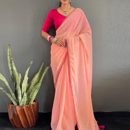 Panzora Embellished Georgette Lace Border Saree-image-93