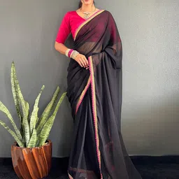 Panzora Embellished Georgette Lace Border Saree-image-98