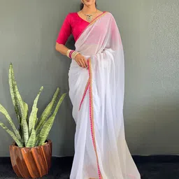 Panzora Embellished Georgette Lace Border Saree-image-95