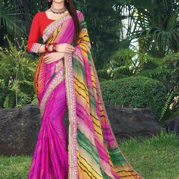 Mitera Embroidered Bandhani Saree-image-55