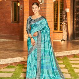 Kandora Floral Poly Crepe Saree-image-16