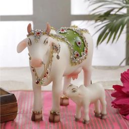 Gallery99 White & Green Handpainted Nandi Idol Showpiece-image-18