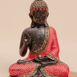Archies Black & Red Meditating Buddha Idol Showpiece-image-25