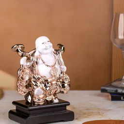 TYOOHAR Gold-Toned & White Buddha Idol Showpiece-image-4
