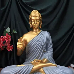 The Advitya Grey Buddha Idol Showpiece-image-3