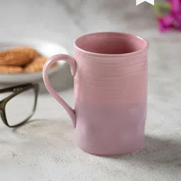 CLAY CRAFT Pink Solid Ceramic Glossy Mug 340 ml-7