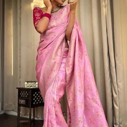 ZILVIRA Ethnic Motifs Woven Design Zari Banarasi Saree-picture-3