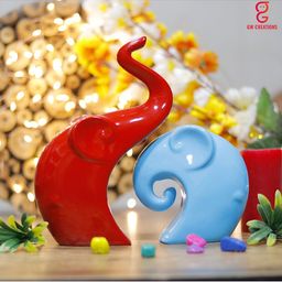 GW CREATIONS Red & Blue 2 Pieces Figurine Showpieces-image-81