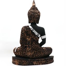 GW CREATIONS Black & Gold Toned Textured Buddha Idol Showpiece-image-60