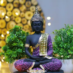 GW CREATIONS Set Of 3 Pieces Two Bonsai Tree With Buddha Showpiece-9
