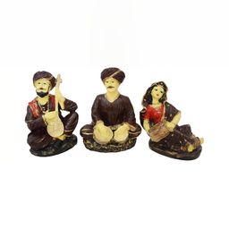 GW CREATIONS Brown & Cream 3 Pieces Figurine Showpieces-image-46