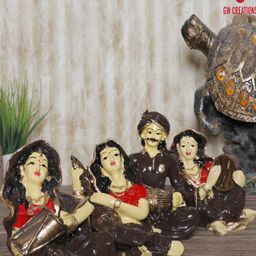 GW CREATIONS Brown & Red 4 Pieces Figurine Showpiece-image-66