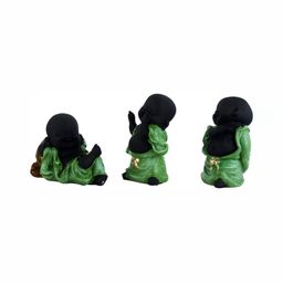 GW CREATIONS Black & Green 3 Pieces Buddha Idol Showpieces-picture-26