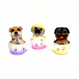 GW CREATIONS Set Of 3 Multicoloured Animals Figurine Showpiece-1