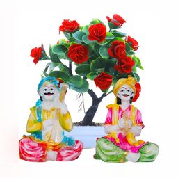 GW CREATIONS Off White & Red 3 Pieces Figurine Showpiece-image-14