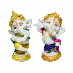 GW CREATIONS White & Yellow 2 Pcs Figurine Showpieces-8