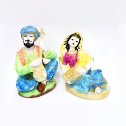 GW CREATIONS Blue & Yellow 2 Pcs Figurine Showpiece-image-46