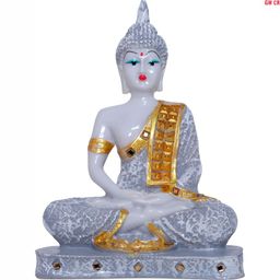 GW CREATIONS Grey Buddha Showpiece-image-79