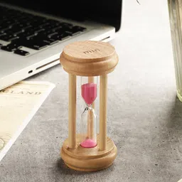 EXIM DECOR Pink Three Pillar 1 Minute Sand Timer Showpiece-image-48