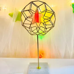 Timaya's Decor Gold Toned Mild Steel with Marble Medium Mushy Mesh Stickler Showpiece-image-50