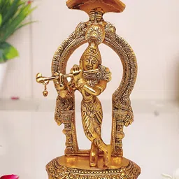 Kridaykraft Gold-Toned Krishna with Flute Showpiece-image-37