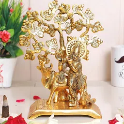 Kridaykraft Gold Toned Lord Krishna Religious Idol Showpiece-image-73