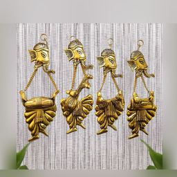 Kridaykraft Gold Toned 4 Pcs Metal Religious Showpiece-image-23