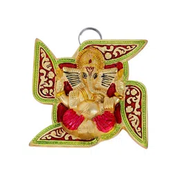 Kridaykraft Gold Toned & Red Metal Religious Idol Showpiece-image-92