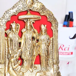 Kridaykraft Gold Toned & Red Metal Medium Religious Idol Showpiece-image-49