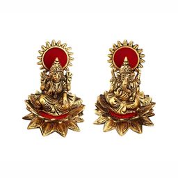 Kridaykraft Gold Toned & Red Metal Medium Religious Idol Showpiece-image-63