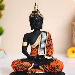 GW CREATIONS Black & Gold-Toned Lord Buddha Showpiece-image-95