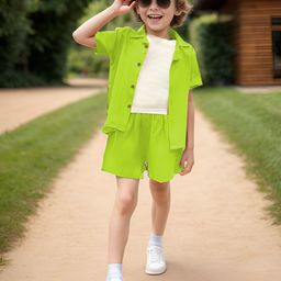 A.T.U.N. Boys Shirt Collar Short Sleeves Shirt With Short-image-93