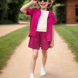 A.T.U.N. Boys Shirt Collar Short Sleeves Shirt With Short-image-94